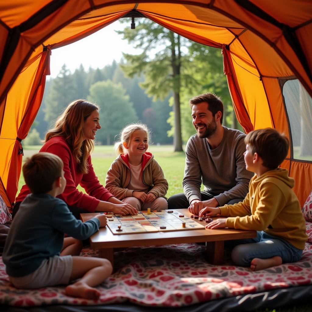 Family Camping in a Bug-Free Tent