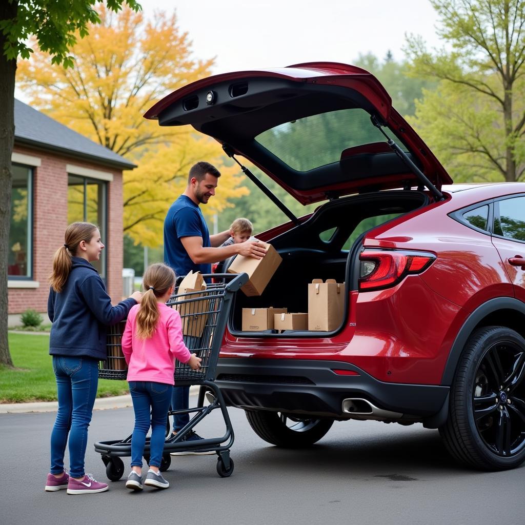 Family Using Mach-E Hands-Free Liftgate