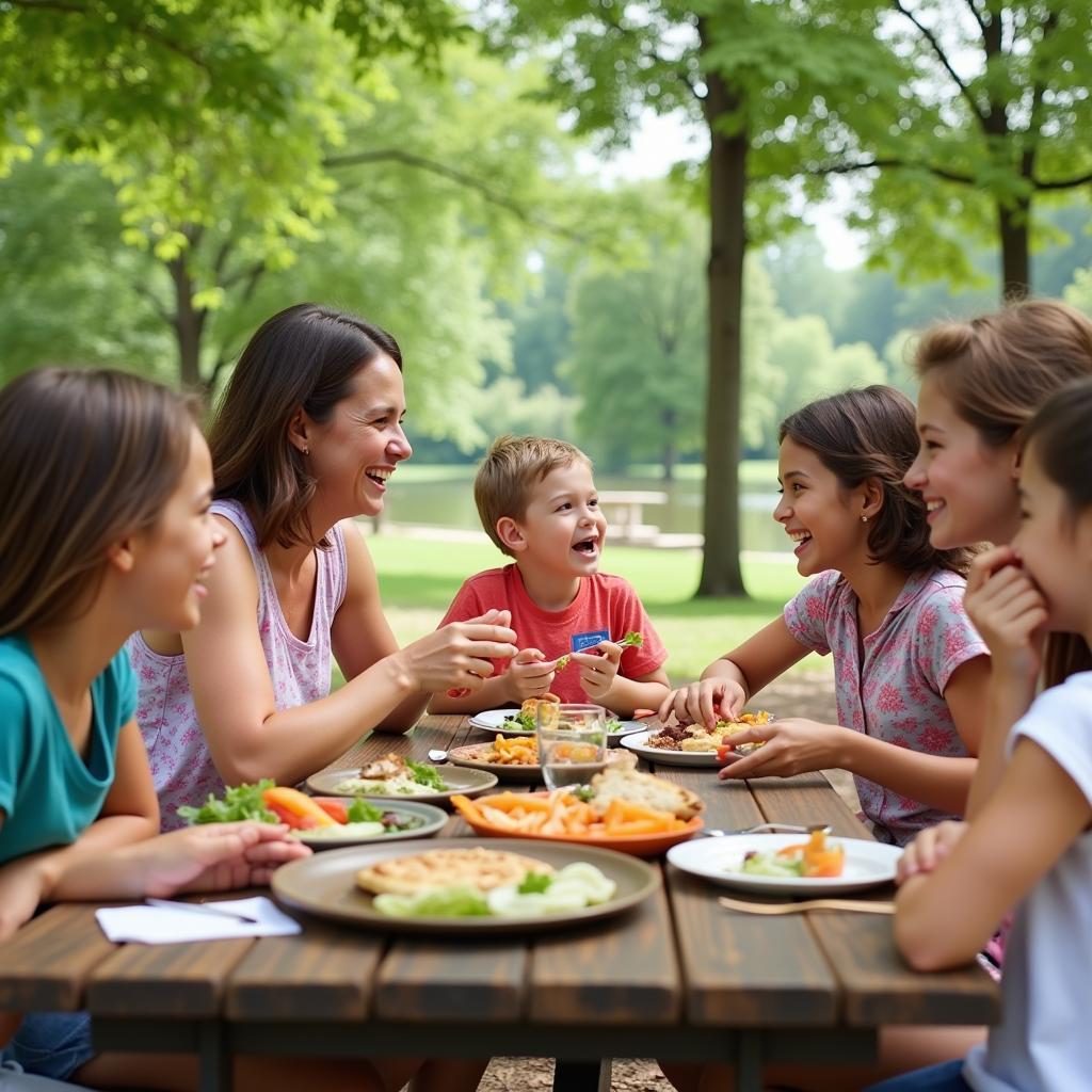 Family enjoying a picnic at Quiet Waters Park