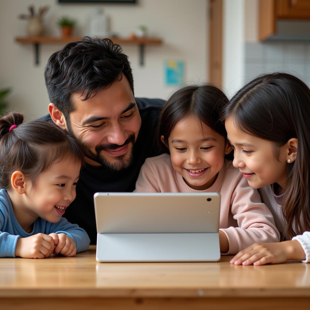 Family Using a Tablet