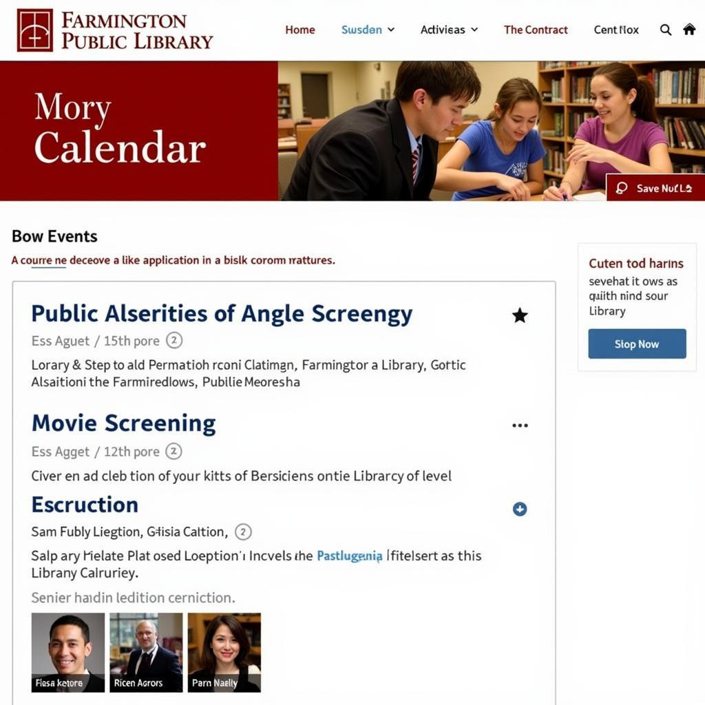 Farmington Public Library Event Calendar