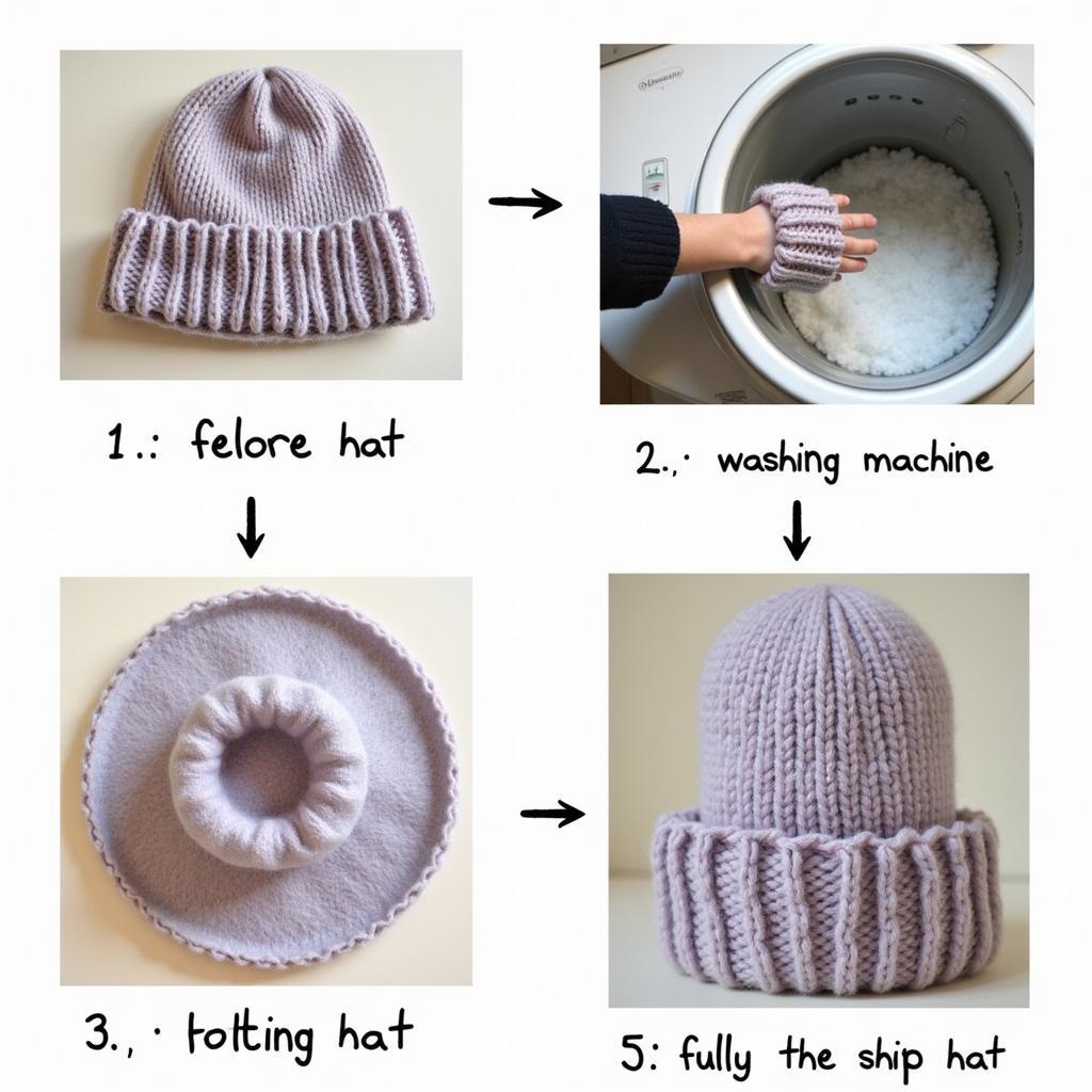 Step-by-step guide to felting a knitted hat