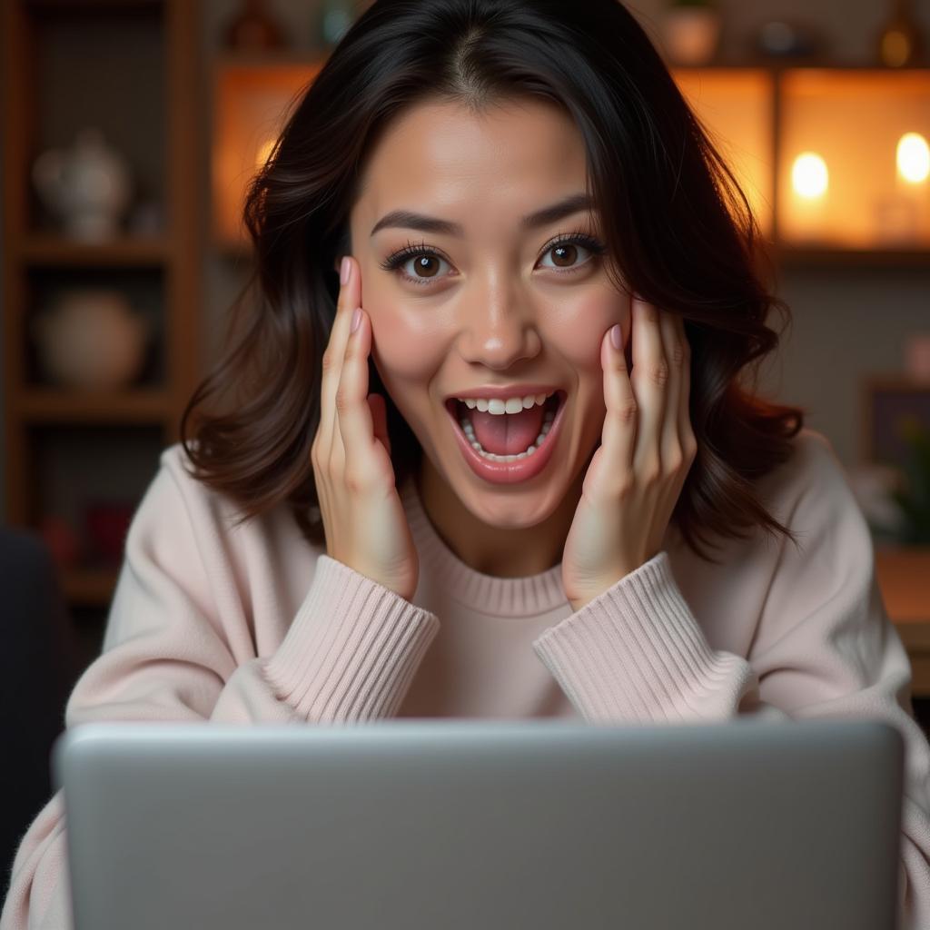 Woman excited about finding free panty samples online