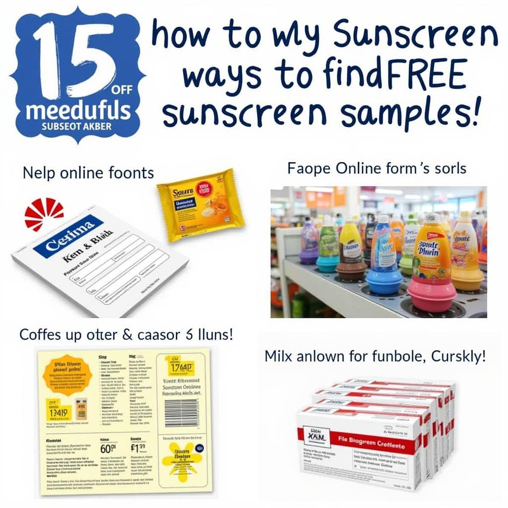 Various sources for finding sunscreen samples