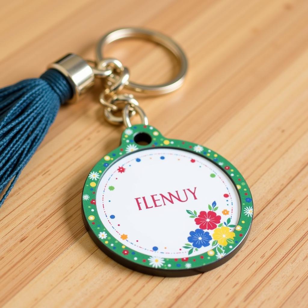 Finished Circle Keychain with Tassel