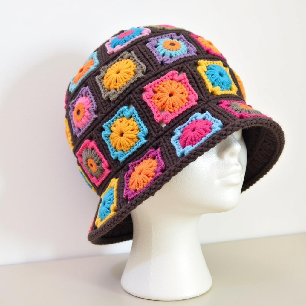 Finished Granny Square Bucket Hat