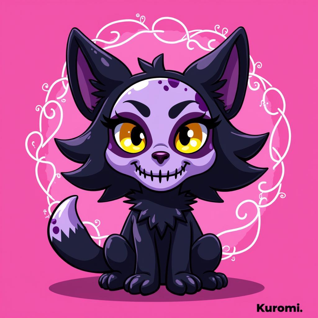 A completed Kuromi coloring page, bursting with color and creativity.