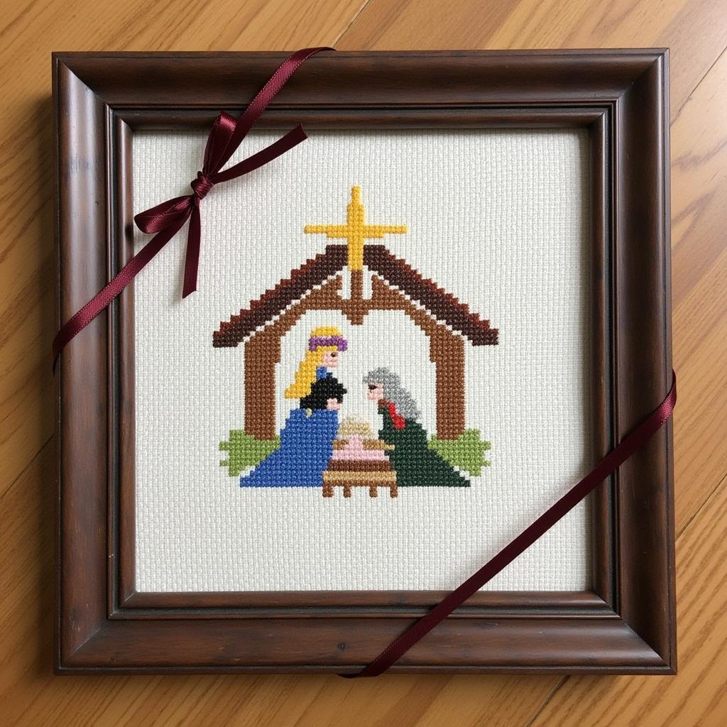 Gifting Handmade Nativity Cross Stitch