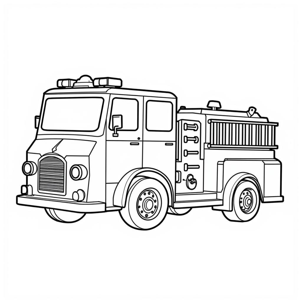 Fireman Sam Coloring Page - Jupiter the Fire Engine