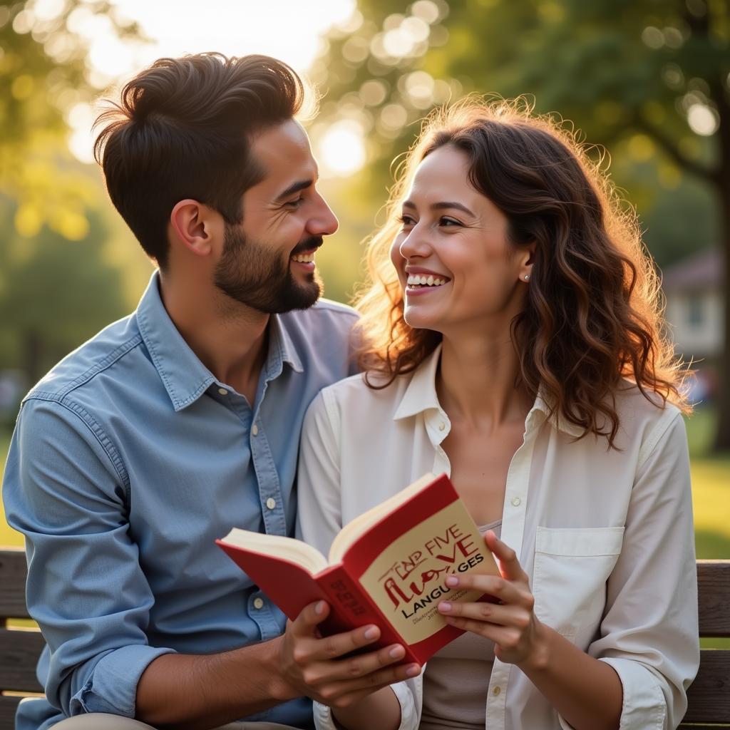 Couple Holding The Five Love Languages Book