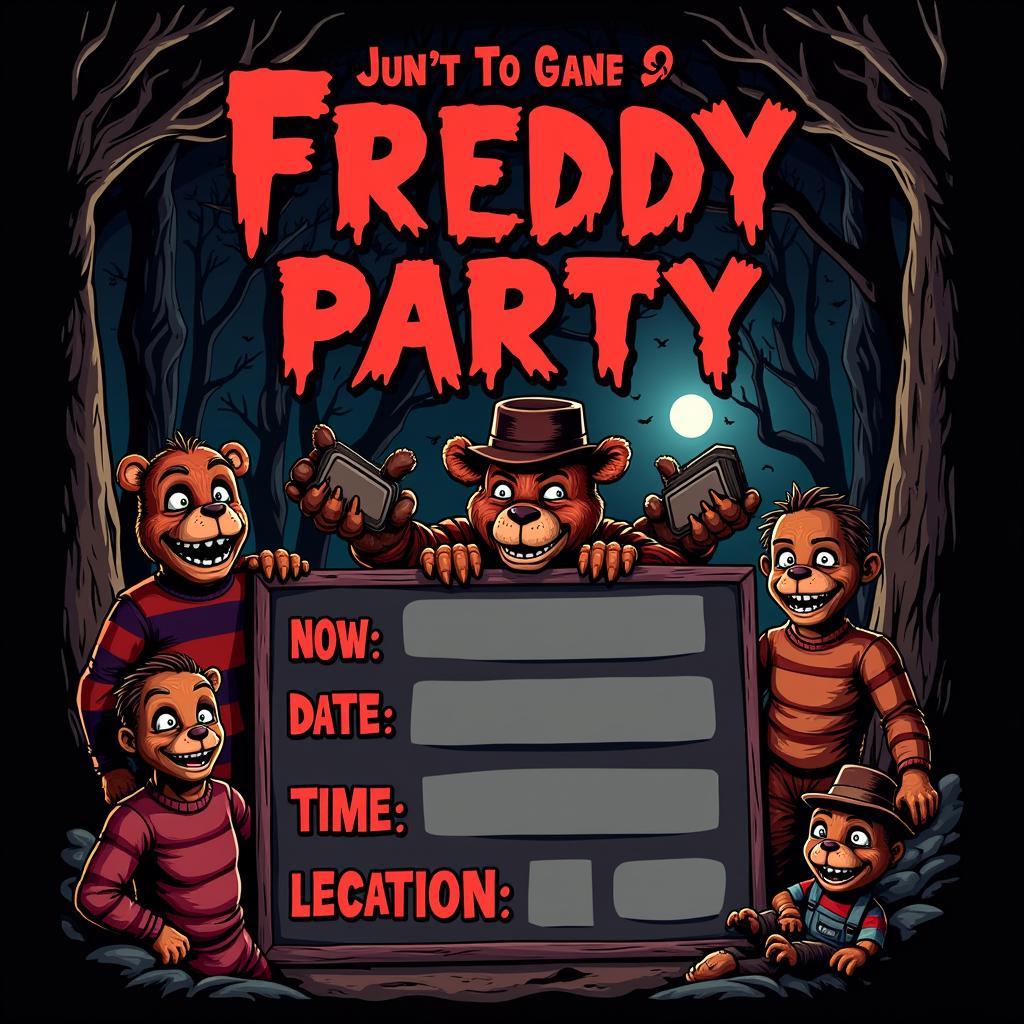 Five Nights at Freddy's themed invitation design