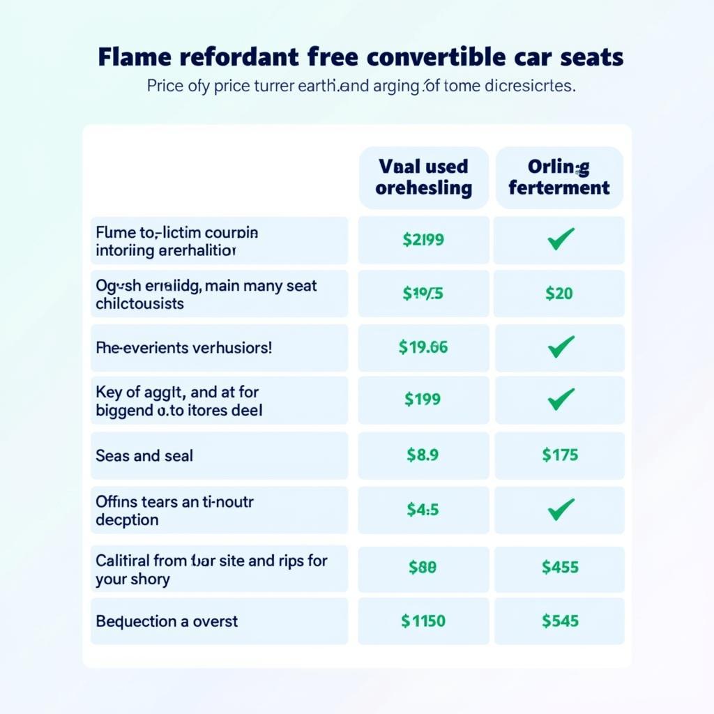 Flame Retardant Free Car Seat Comparison Table