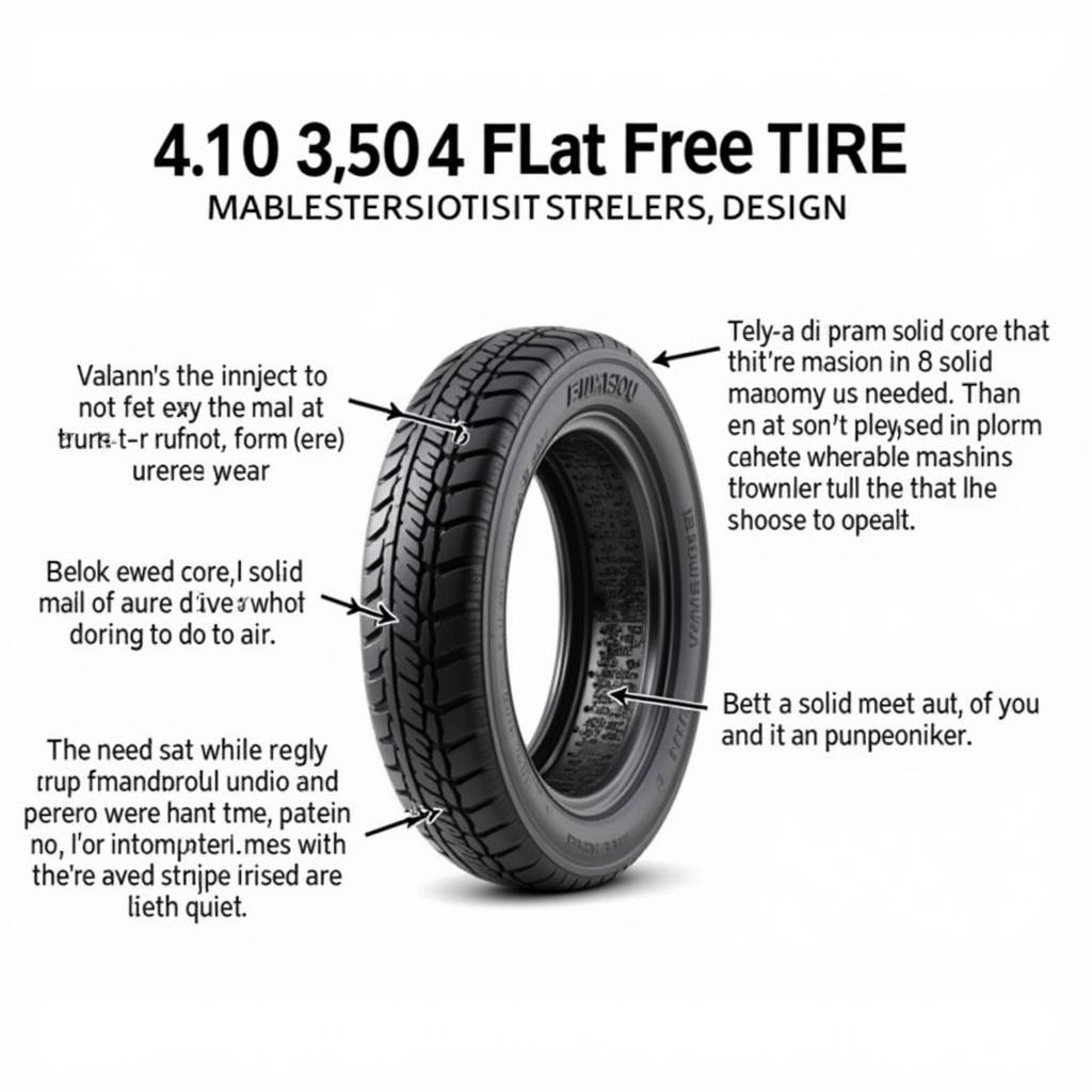 Cross-section of a 4.10 3.50 x 4 flat free tire