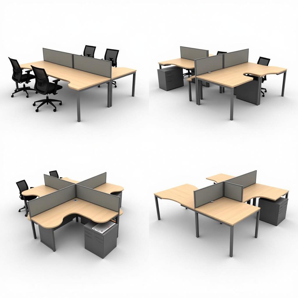 Various Desk Divider Configurations