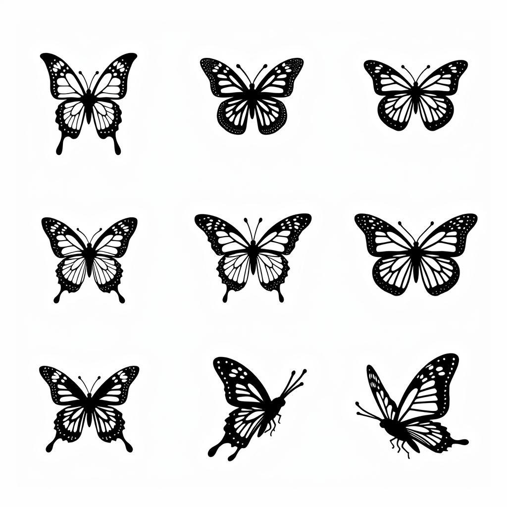 Collection of Flying Butterfly SVG Designs