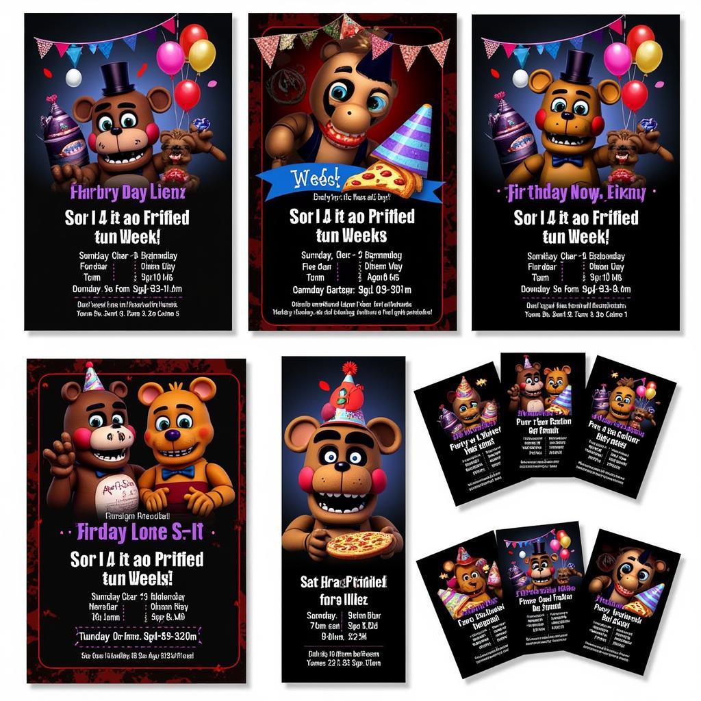 Free Five Nights at Freddy's Birthday Invitation Templates