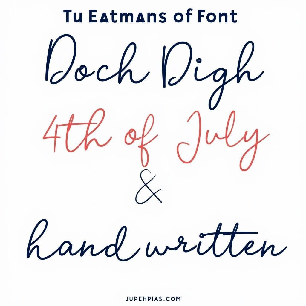 Examples of different font pairings suitable for 4th of July designs