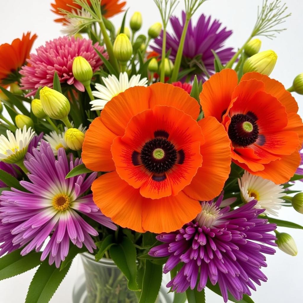 Vibrant Freckled Poppy Bouquet