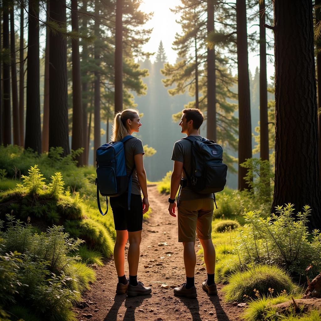 Hikers enjoying a scenic trail in Black Hills National Forest