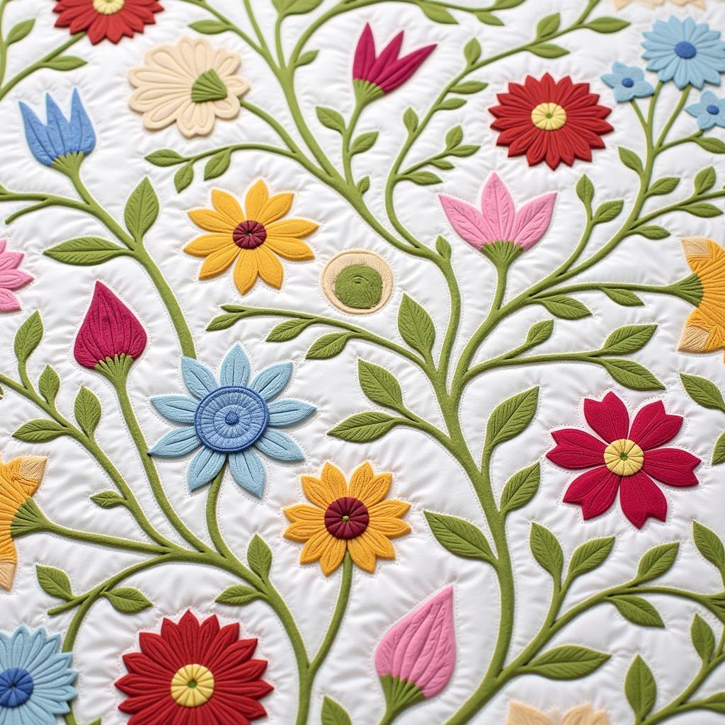 Floral Applique Quilt Pattern