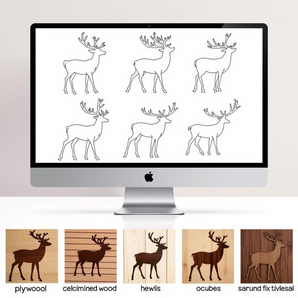 Variety of Free Bandsaw Reindeer Templates