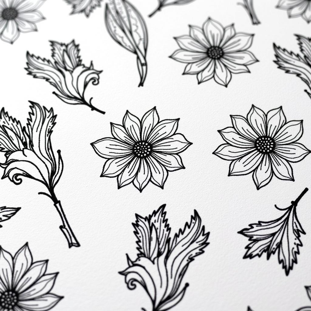 Floral Blackwork Embroidery Designs