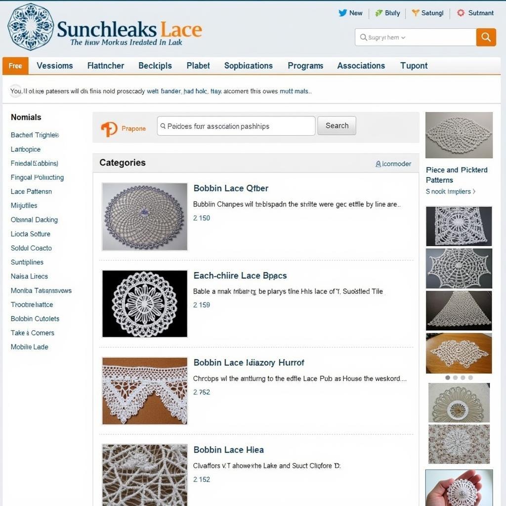 Discovering Free Bobbin Lace Patterns Online