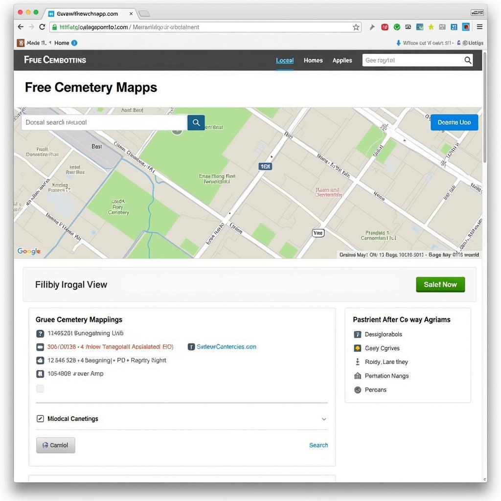 Website interface for free cemetery mapping