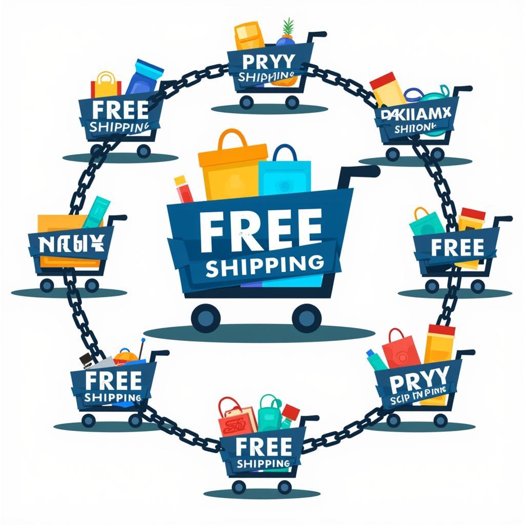 Free Chains Free Shipping Concept