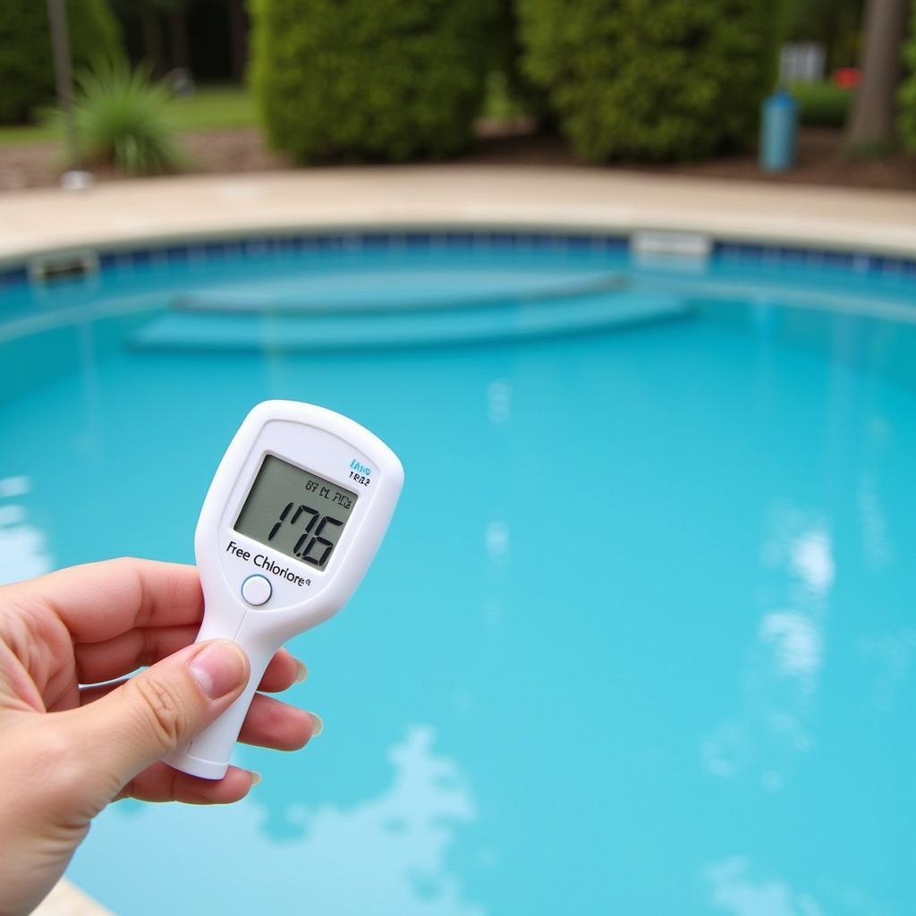 Testing Pool Water with a Free Chlorine Meter