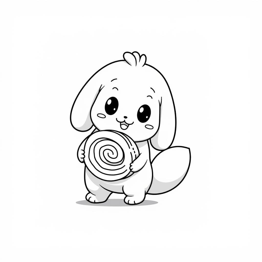 Free Cinnamoroll Coloring Page Featuring Cinnamon Roll