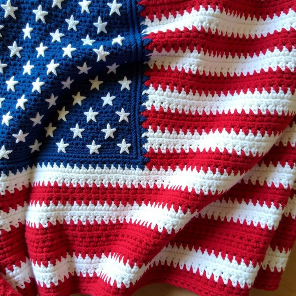 Crochet American Flag Blanket Pattern