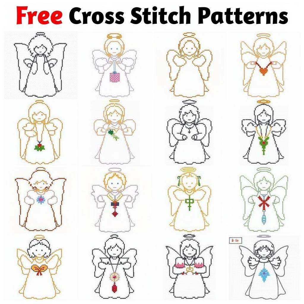 Variety of Free Cross Stitch Angel Patterns