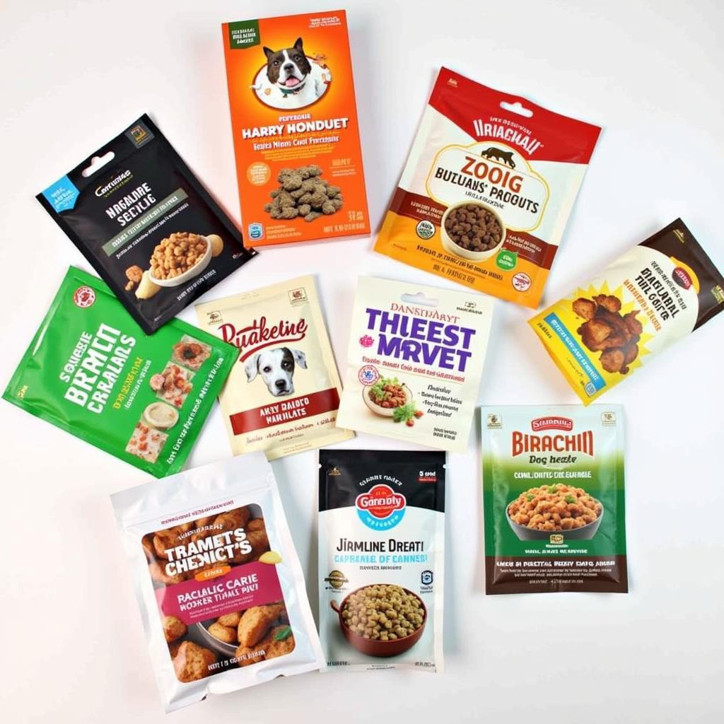 Assortment of free dog food samples