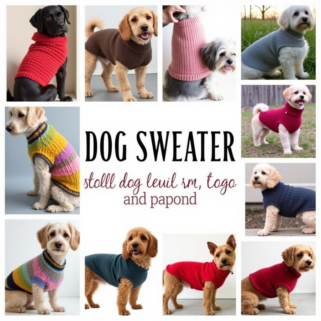 A collection of dog sweater knitting patterns