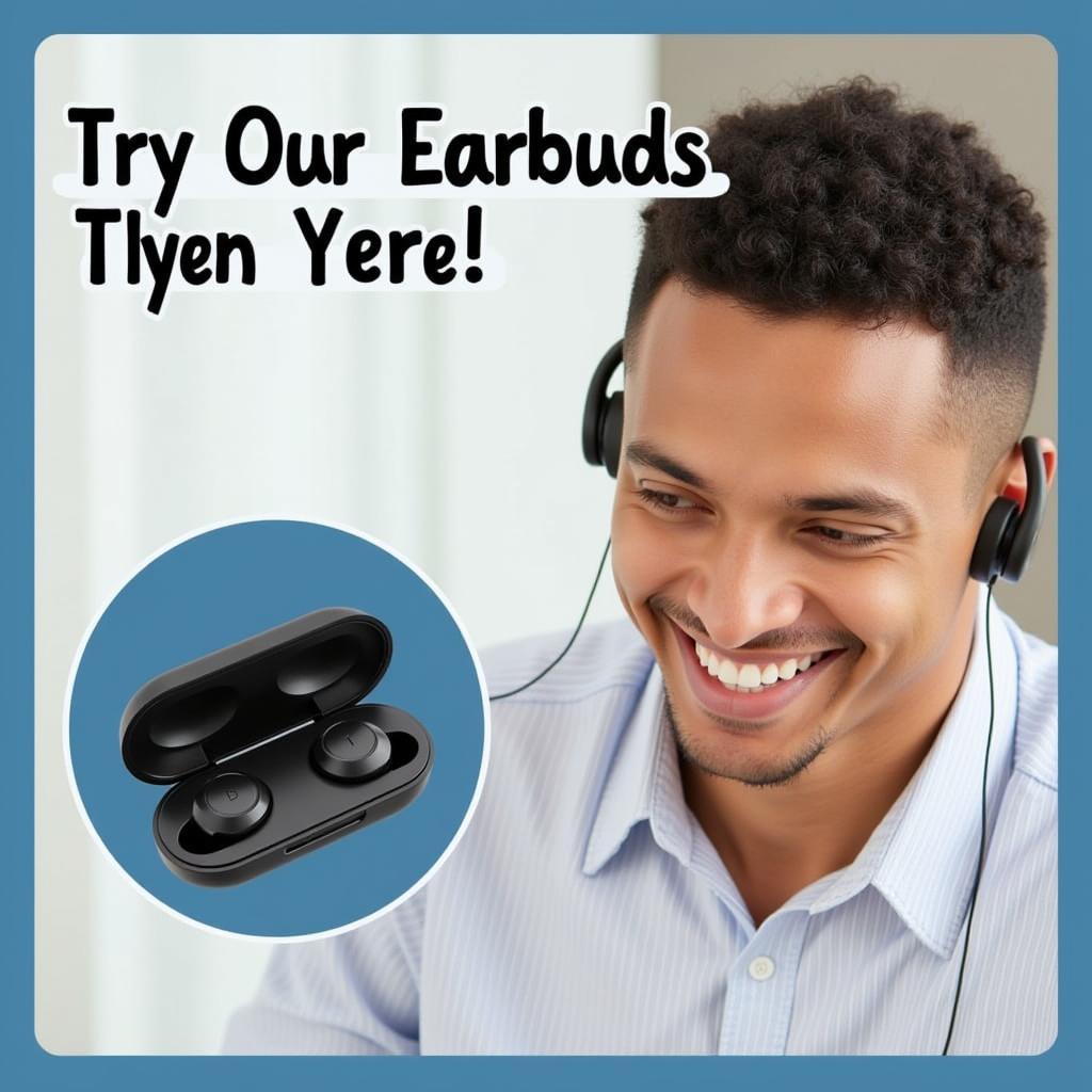 Promotional banner for free earbuds