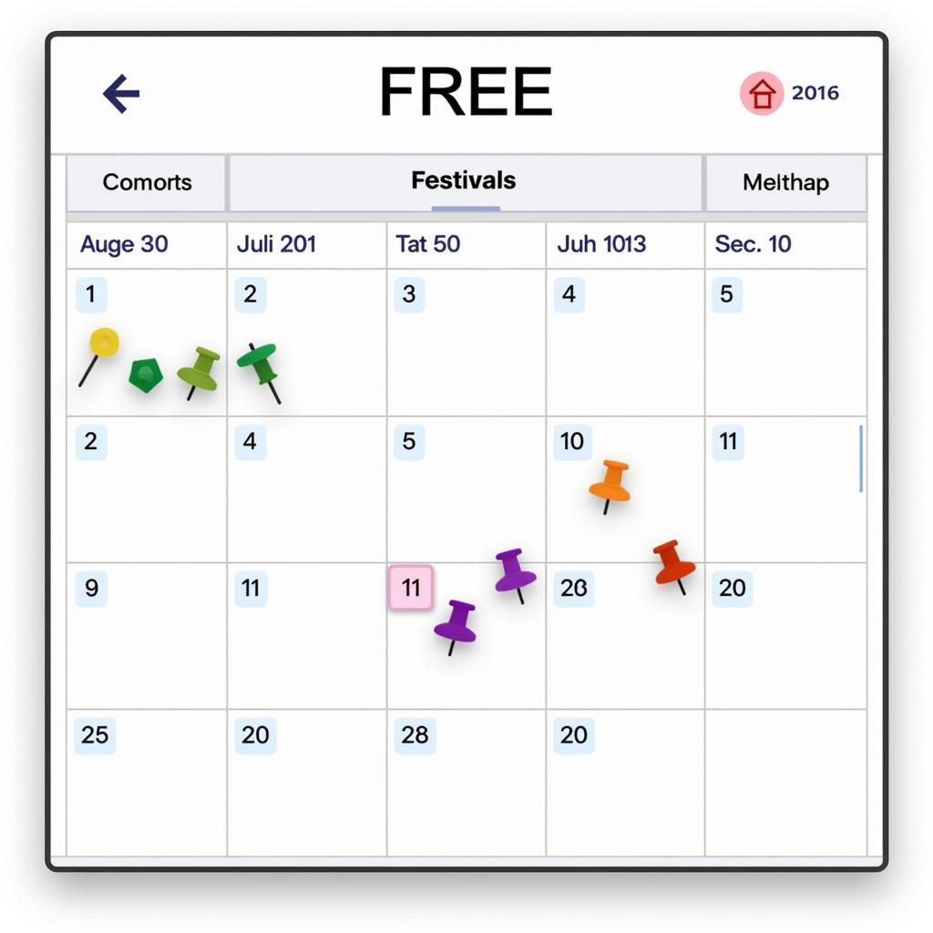 Calendar of Free Events