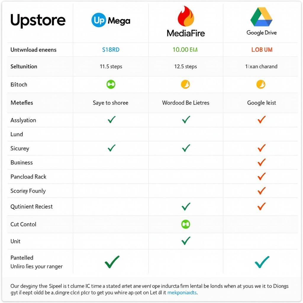 Free File Hosting Service Comparison Chart