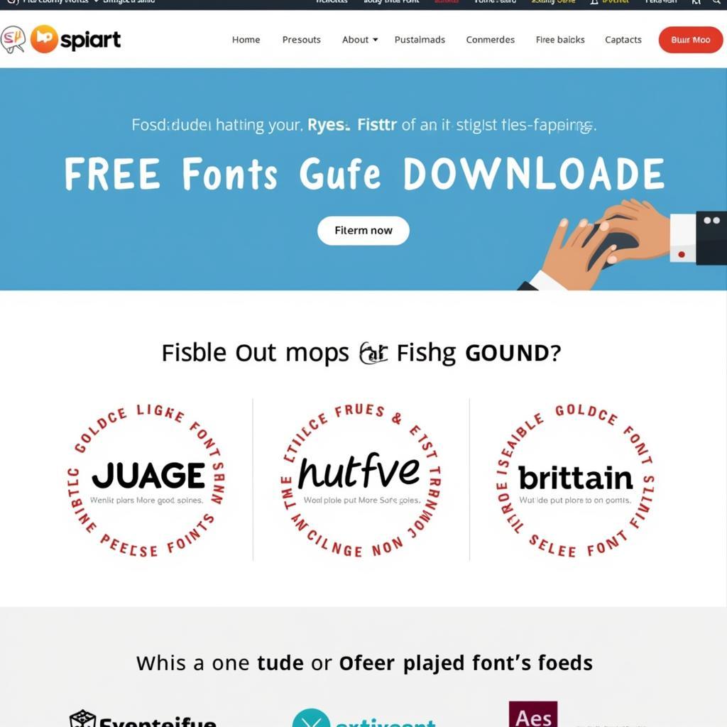 Example of a free font download website