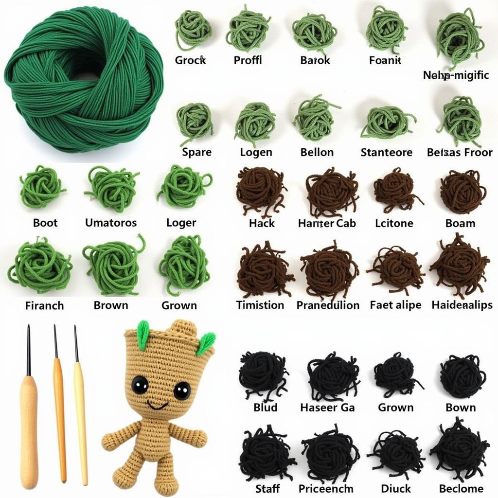 Yarn Selection for Free Groot Crochet Pattern