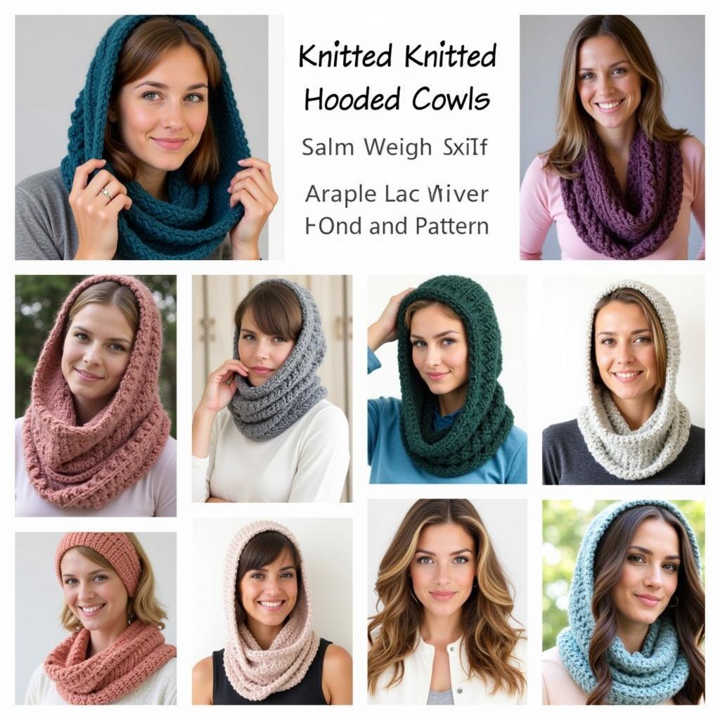 Various free hooded cowl knitting patterns