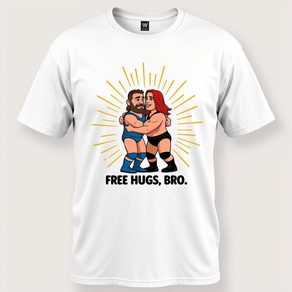 Free Hugs Wrestling T-shirt Mockup