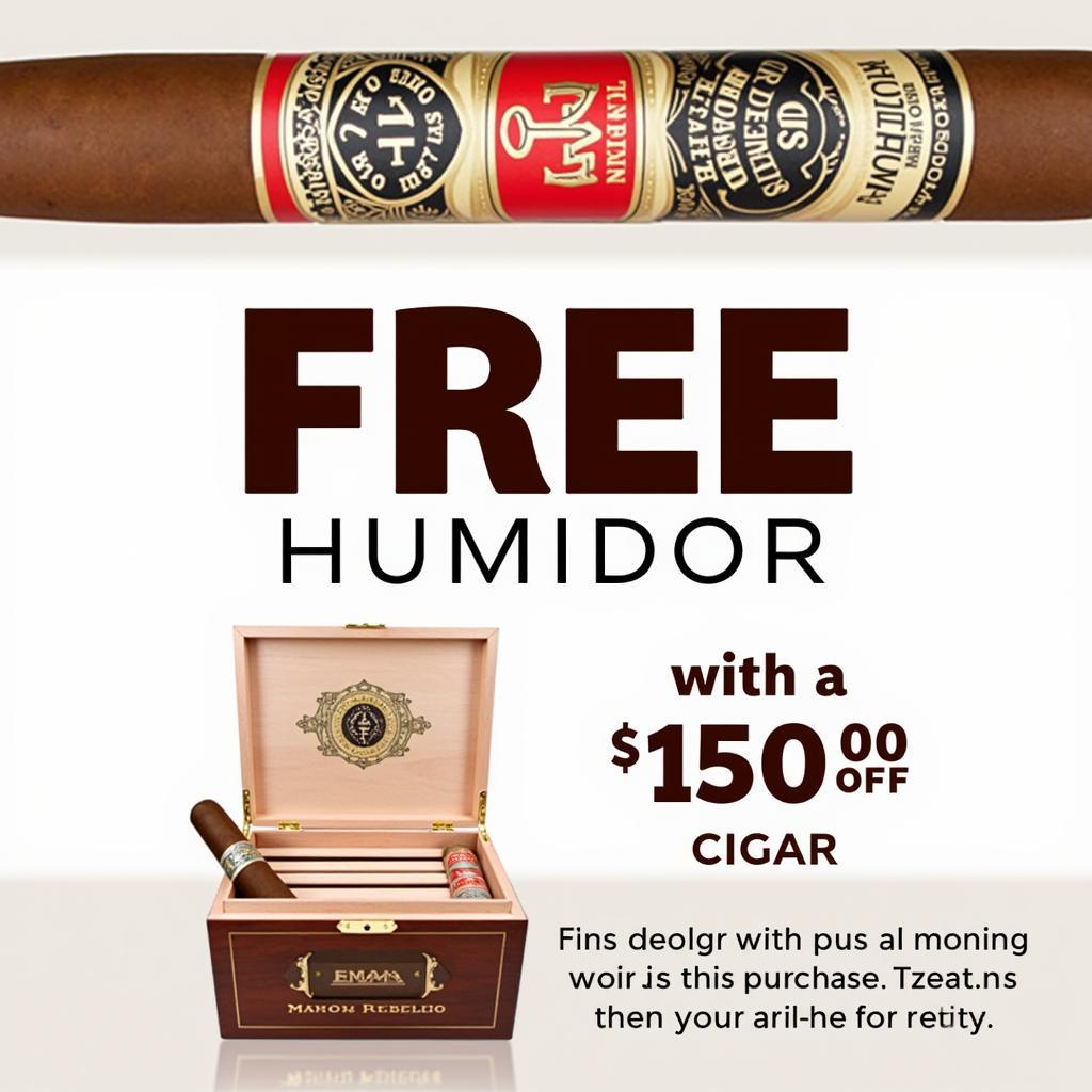 Promotional offer for a free humidor