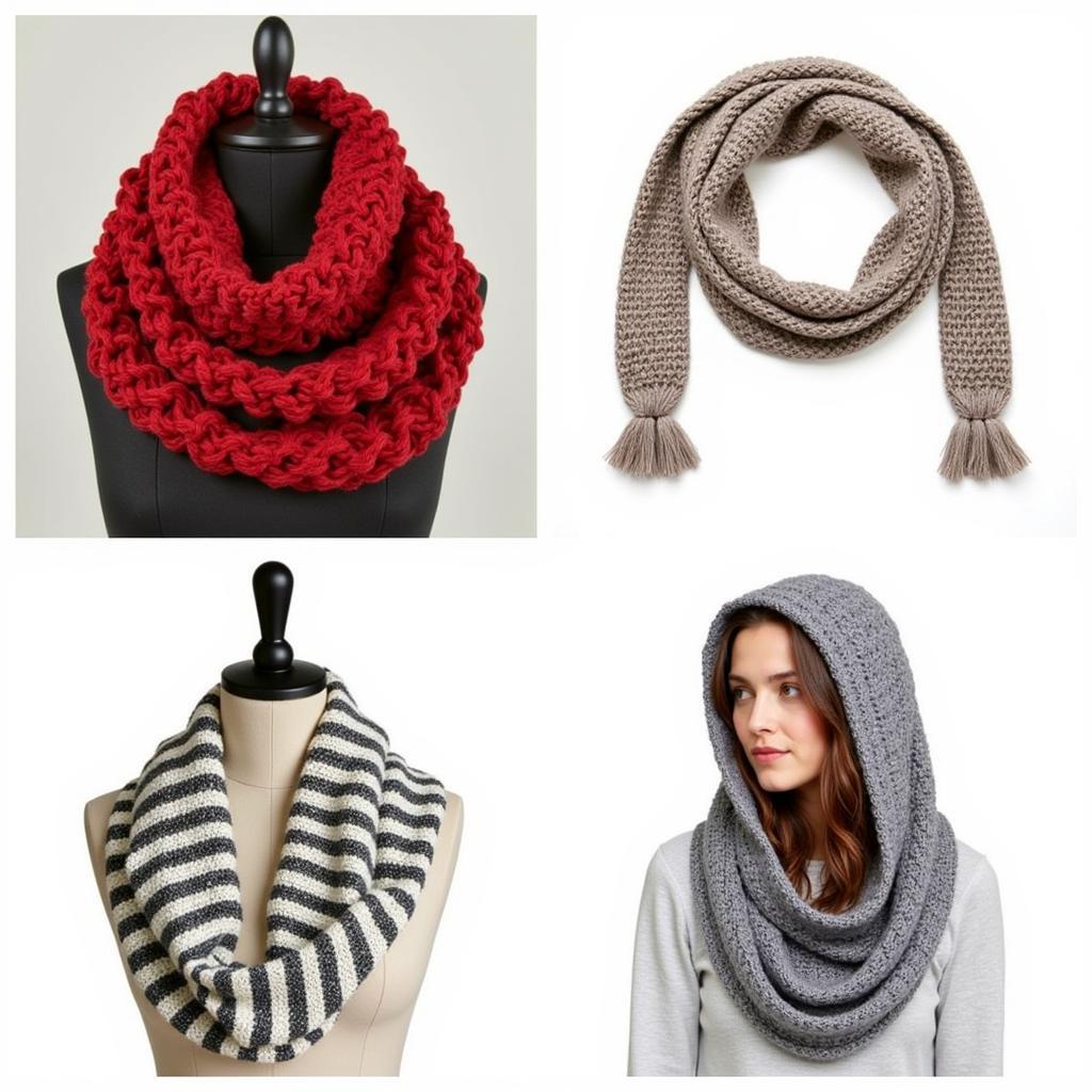 Collection of free knitted neck scarf patterns