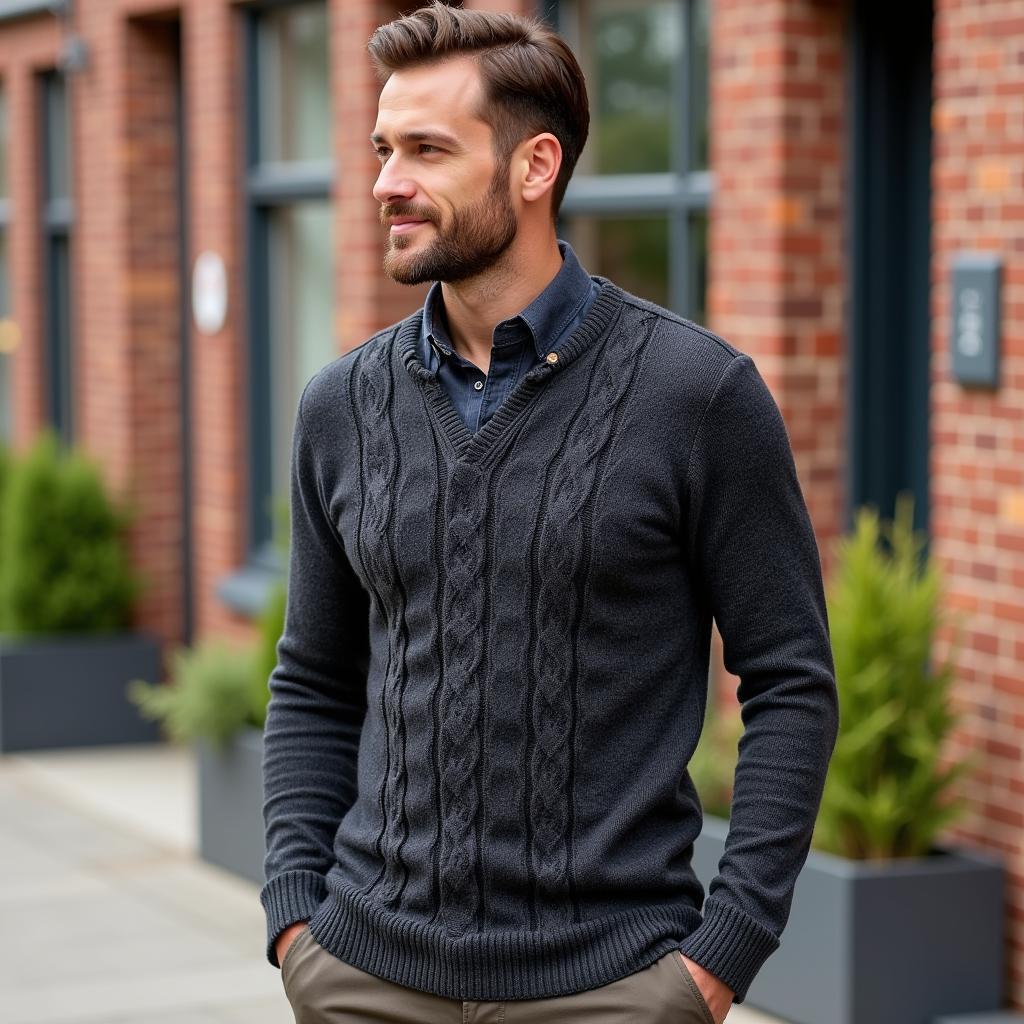 Free Knitting Pattern Men's Aran Sweater