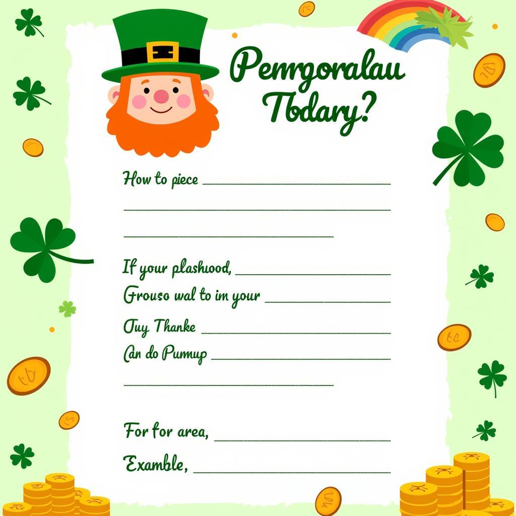 Free Leprechaun Letter Template for Kids