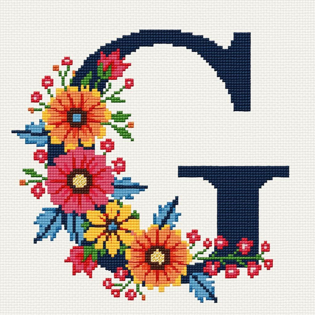 Free Letter G Cross Stitch Pattern