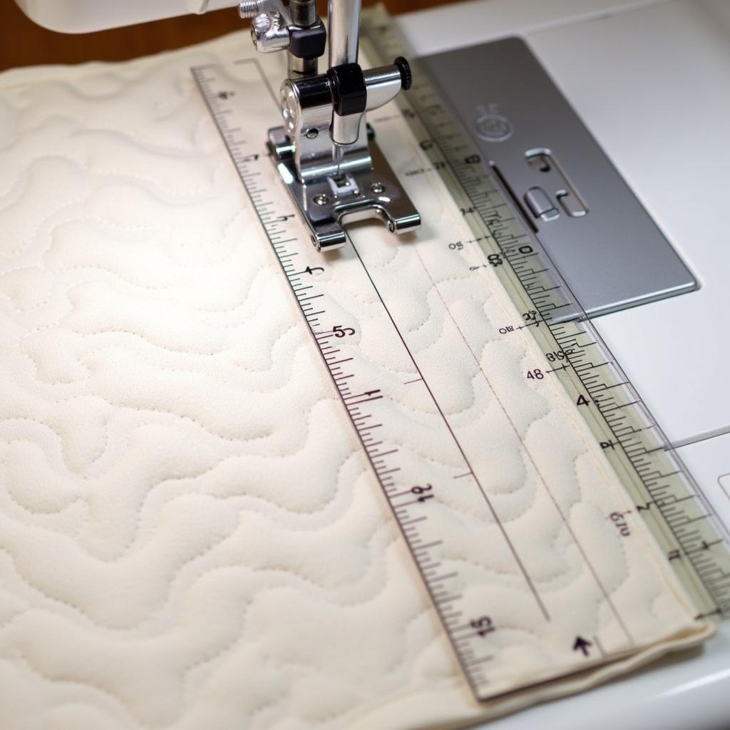 Free Motion Quilting Ruler in Action