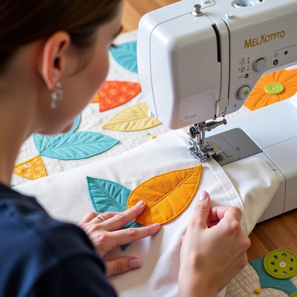 Free-Motion Applique Quilting Using a Sewing Machine