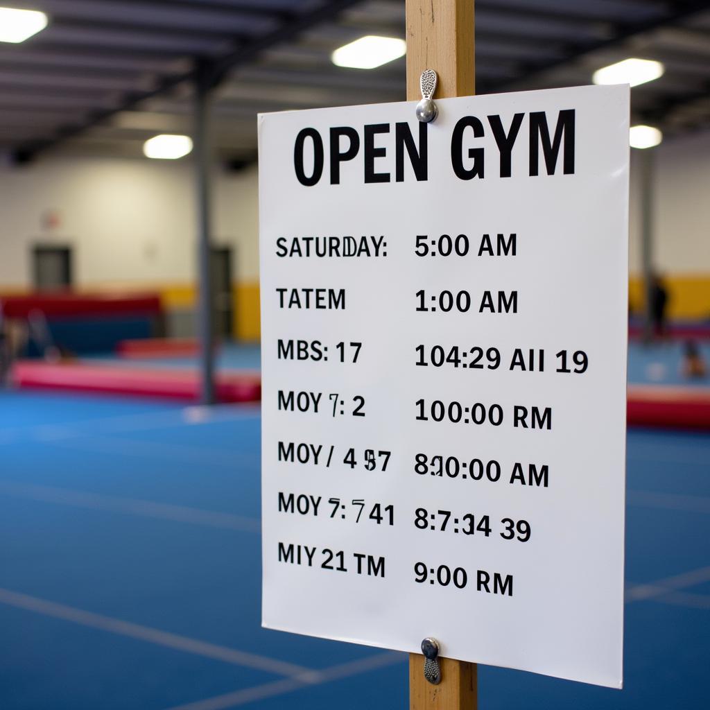 Gymnastics open gym schedule